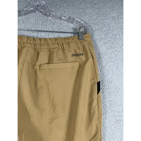 Spyder Men's Tan Joggers With Zipper Size L - Picture 7 of 12
